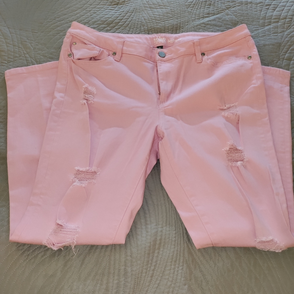 Distressed new York and co cropped jeans